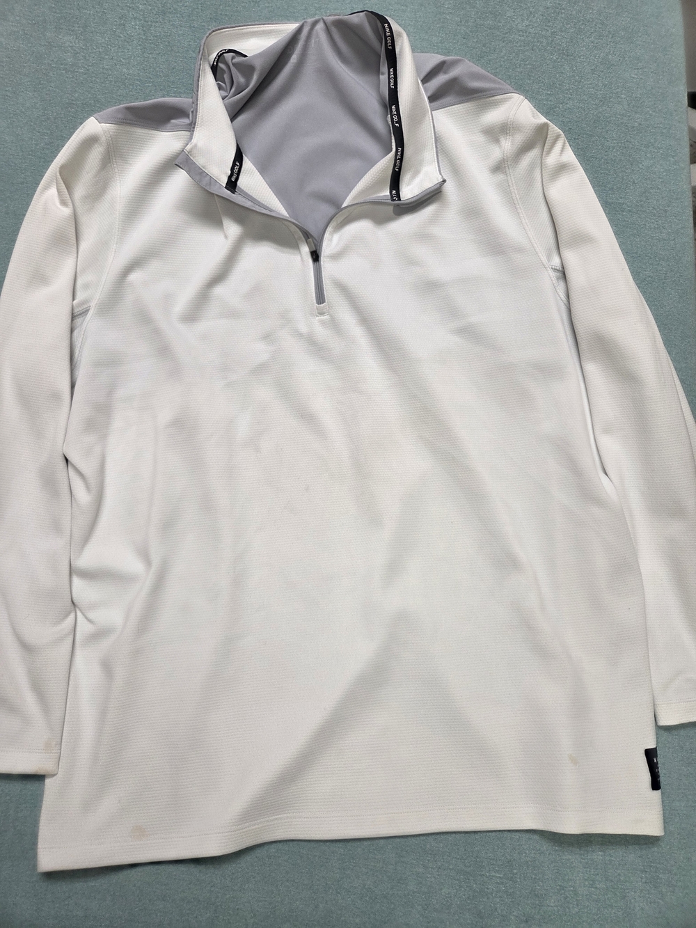 Nike Golf Light Gray and White Dri-FIT Pullover
